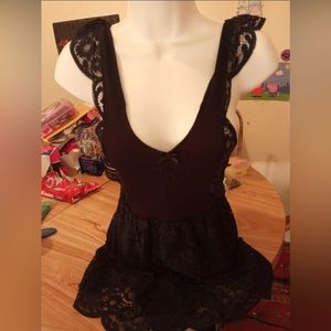 For Love and Lemons Lace Skivvies Bodysuit SMALL